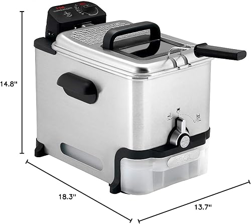Miniatura 12 de T-fal 3.5L Stainless Steel Deep Fryer with Basket for Home Use, 1700W, Deep Fryer with Oil Filtration, Temp Control, Digital Timer