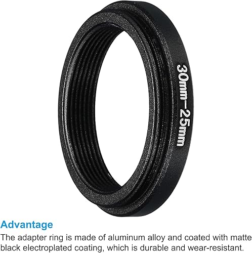 Miniatura 4 de PATIKIL Anillo de metal de 1.181in-0.984in, anillo adaptador de filtro de lente de cámara, anillo adaptador de filtro de aluminio para capó de