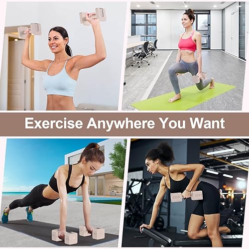 Miniatura 6 de Juego de mancuernas ajustables de 22 libras, juegos de pesas de mano con 5 niveles de 3 libras, 5 libras, 7 libras, 9 libras, 11 libras, mancuernas