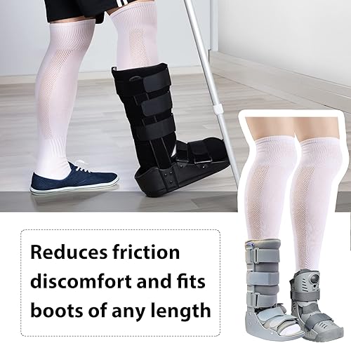 Miniatura 4 de Yaomiao 4 pares de calcetines para botas de caminar, calcetines de tubo médico de repuesto para caminantes ortopédicos de cámara de aire y fundición