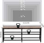 55 inch TV Stand with 3-Tier Storage Shelves, Entertainment Center, TV Console Table for Living Room, Bedroom (Brown)