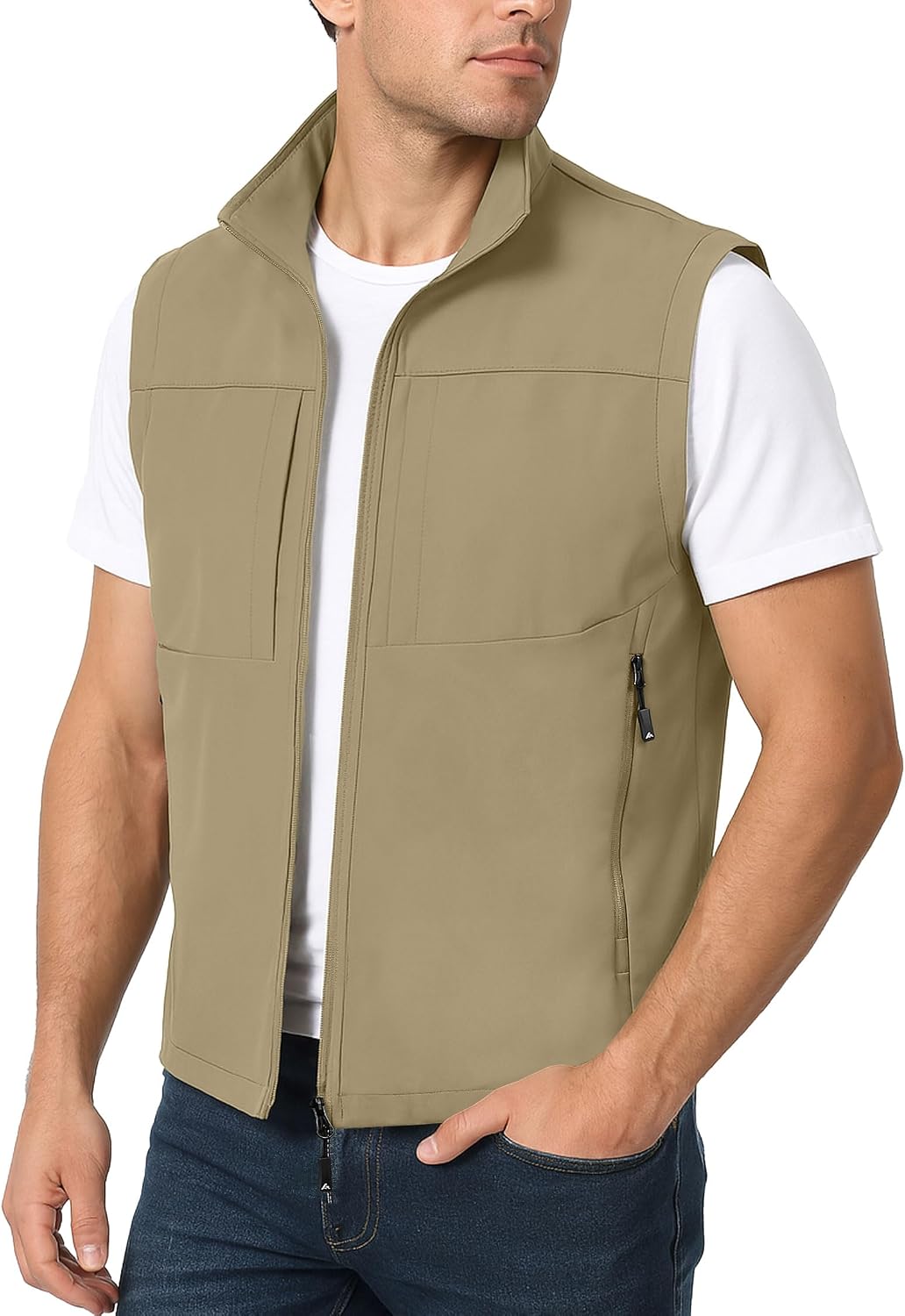 Men's Casual Lightweight Vest Spring Autumn Utility Sleeveless Jackets Outdoor Hiking Fish Travel Photo