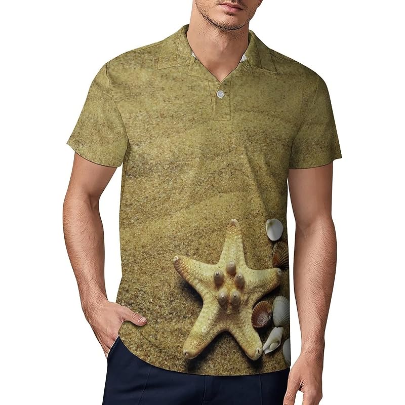 服 ファッション小物 海外花系 ビーチヒトデ メンズ 半袖 ポロシャツ カジュアル レギュラーフィット 吸汗速乾 春夏秋冬 Dtkcqtkxtd Gprdehler Com