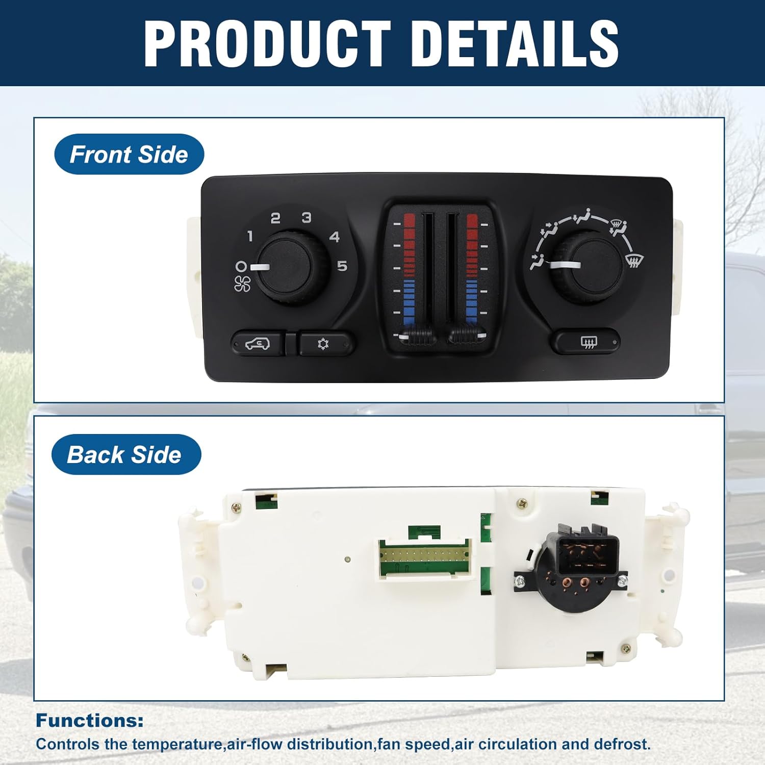Climate Control Module AC Heater Control Panel Switch Compatible with 2002-2009 GMC Sierra 1500 2500 3500 Tahoe Suburban Avalanche Trailblazer Yukon XL Envoy Replaces 599-210XD