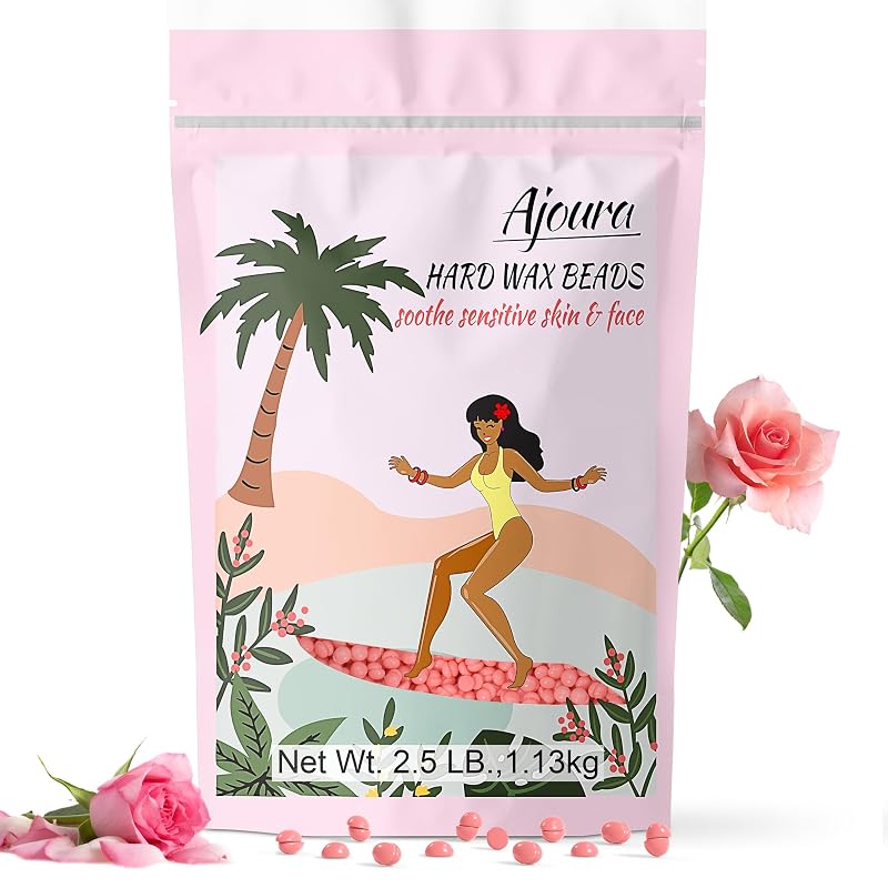 Cera depilatória em pérolas Ajoura Rose para pelos grossos, 1,13 kg