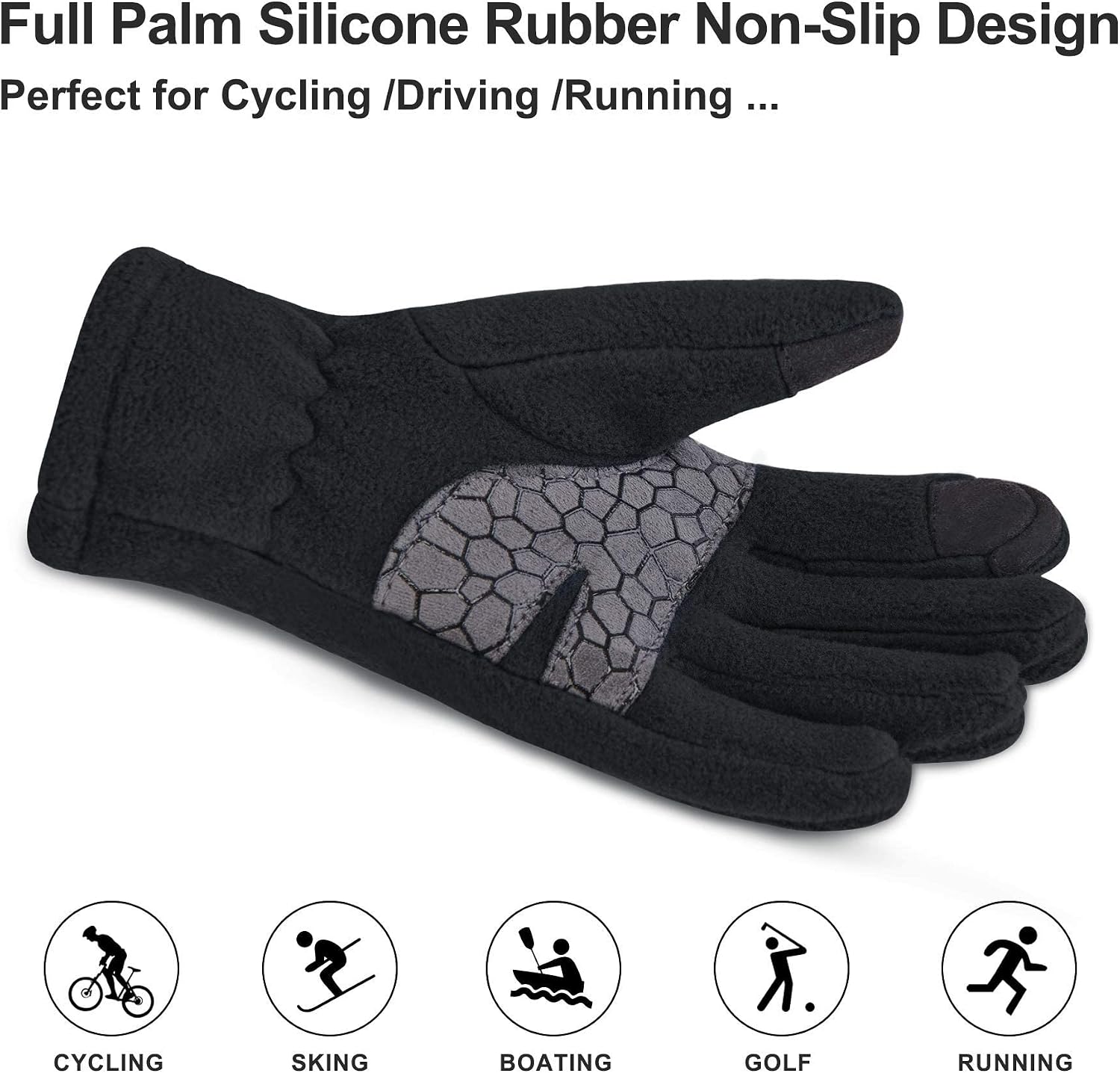Arcweg Kids Thermal Polar Fleece Touchscreen Gloves for Boys & Girls - Anti-Slip, Warm, Insulated Outdoor Gloves