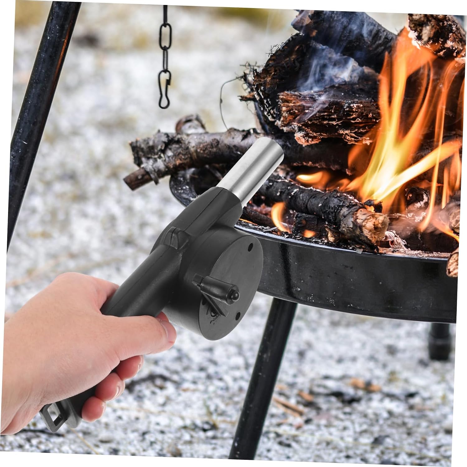 Hand Crank Blower for Bbq Camping Blower Convenient Design for Outdoor Fire Starting Effortless Operation for Grill Use