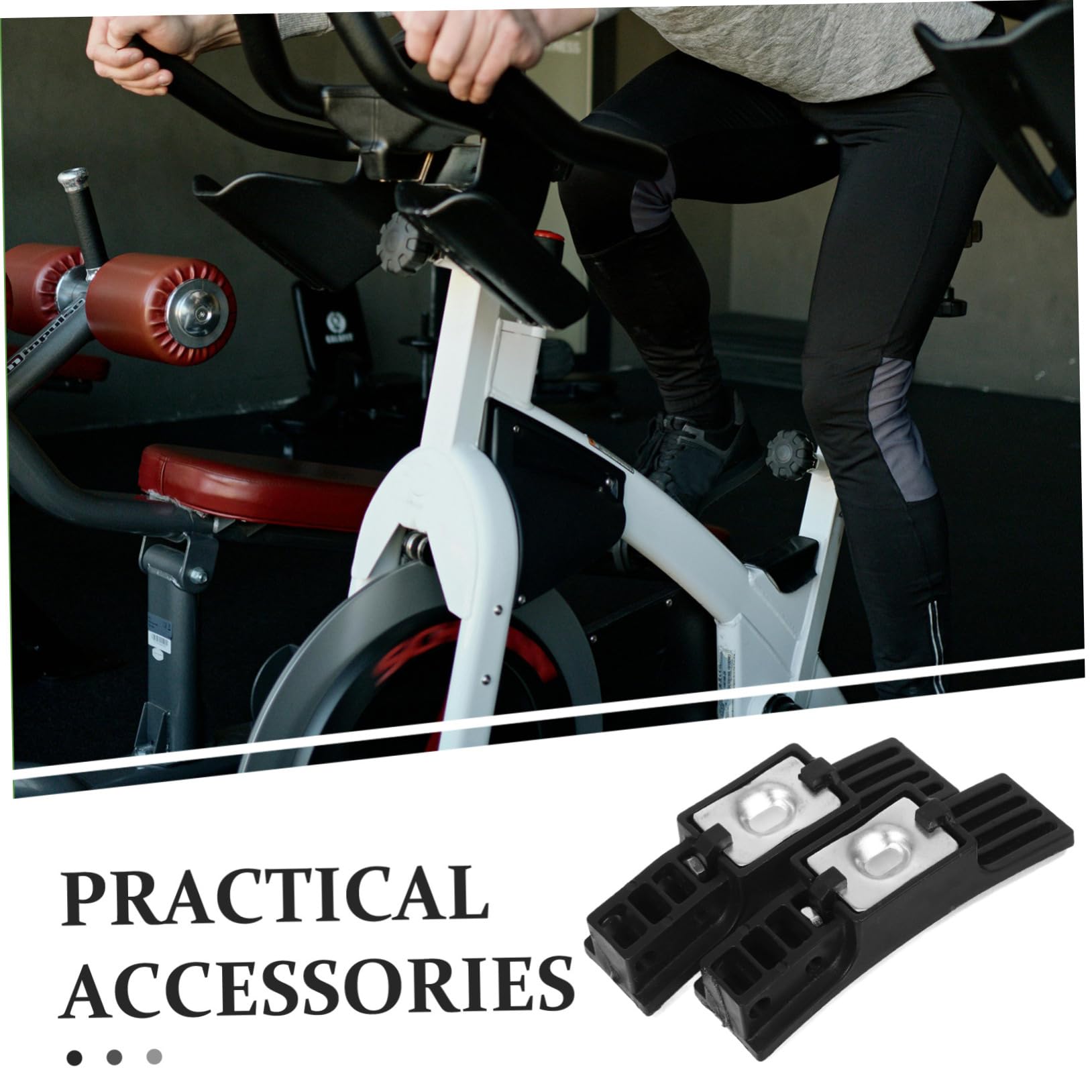 WOONEKY 2kawałki Sztuk Klocków Hamulcowych Do Roweru Fitness Wytrzymałe i Antypoślizgowe Poprawiające Wydajność Hamowania Ciche Działanie Do Rowerów Stacjonarnych