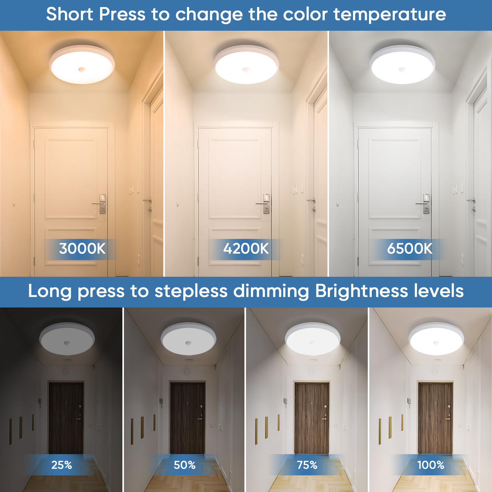 Wireless Rechargeable Tri-Color Motion Sensor Light