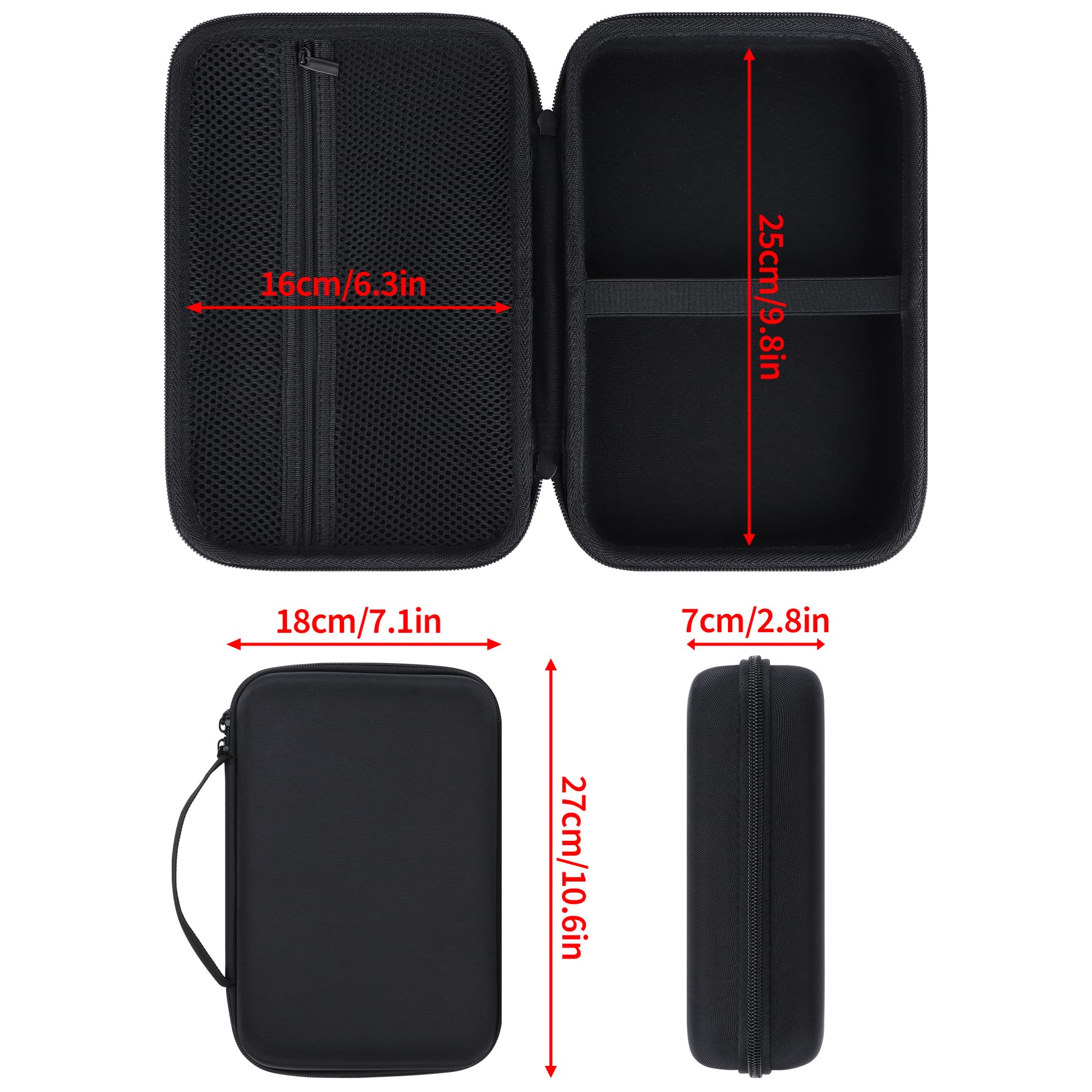 Twardy futerał ochronny kompatybilny z 20.3-25.4 cm Garmin DriveSmart 86 / Dēzl LGV1020 / Dēzl LGV820 / Dēzl LGV820 / Dēzl LGV1010 / Camper 895 / Camper 109 5 / Tread 2 GPS nawigacja