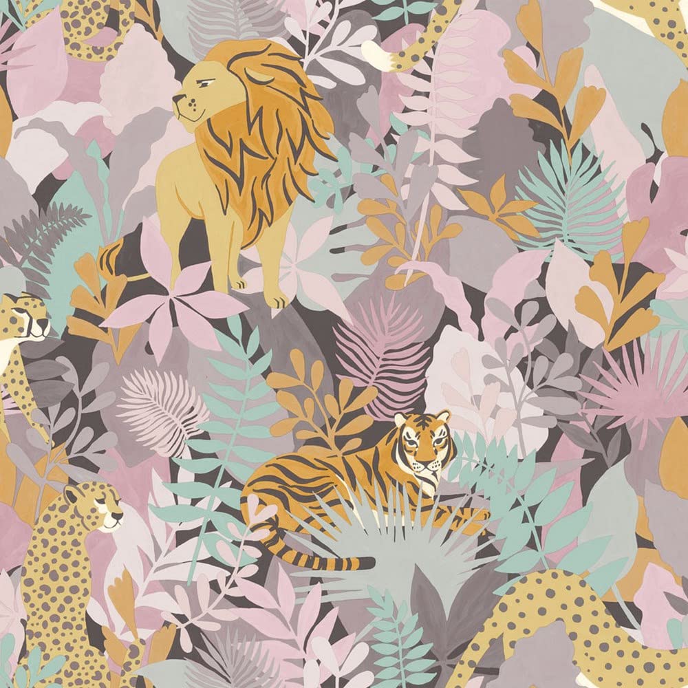 Holden Decor Animal Kingdom Wallpaper - Pink - 10m Roll