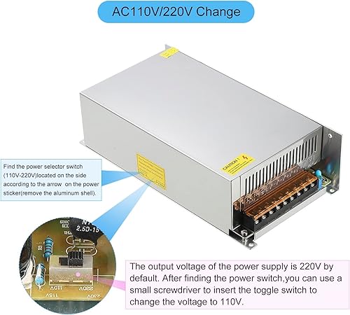 Miniatura 3 de MECCANIXITY Fuente de alimentación conmutada, 24 V 30 A, 720 W controlador LED regulado transformador adaptador convertidor AC 110V/220V a DC 24V