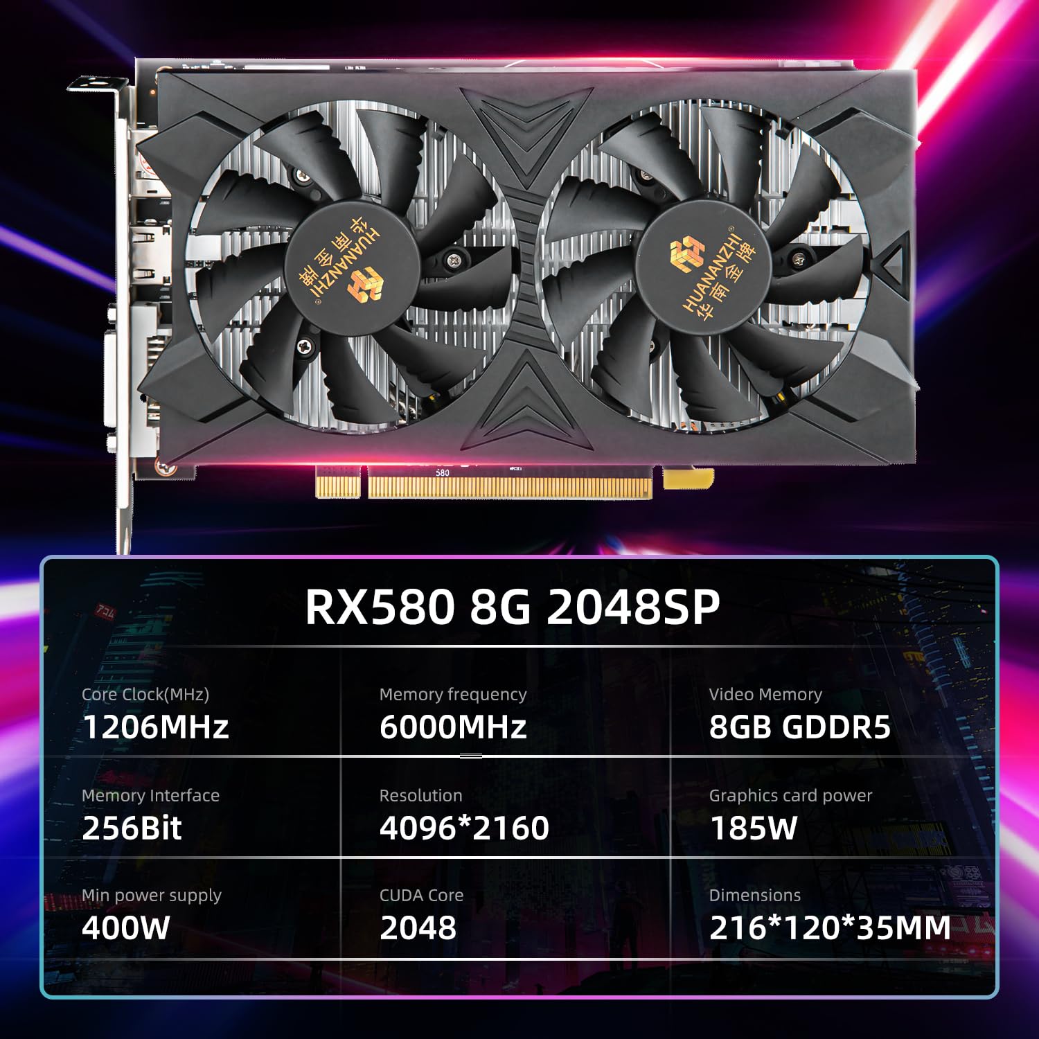 Amazon | HUANANZHI RX 580 8G 2048SP グラフィックスカード - AMD