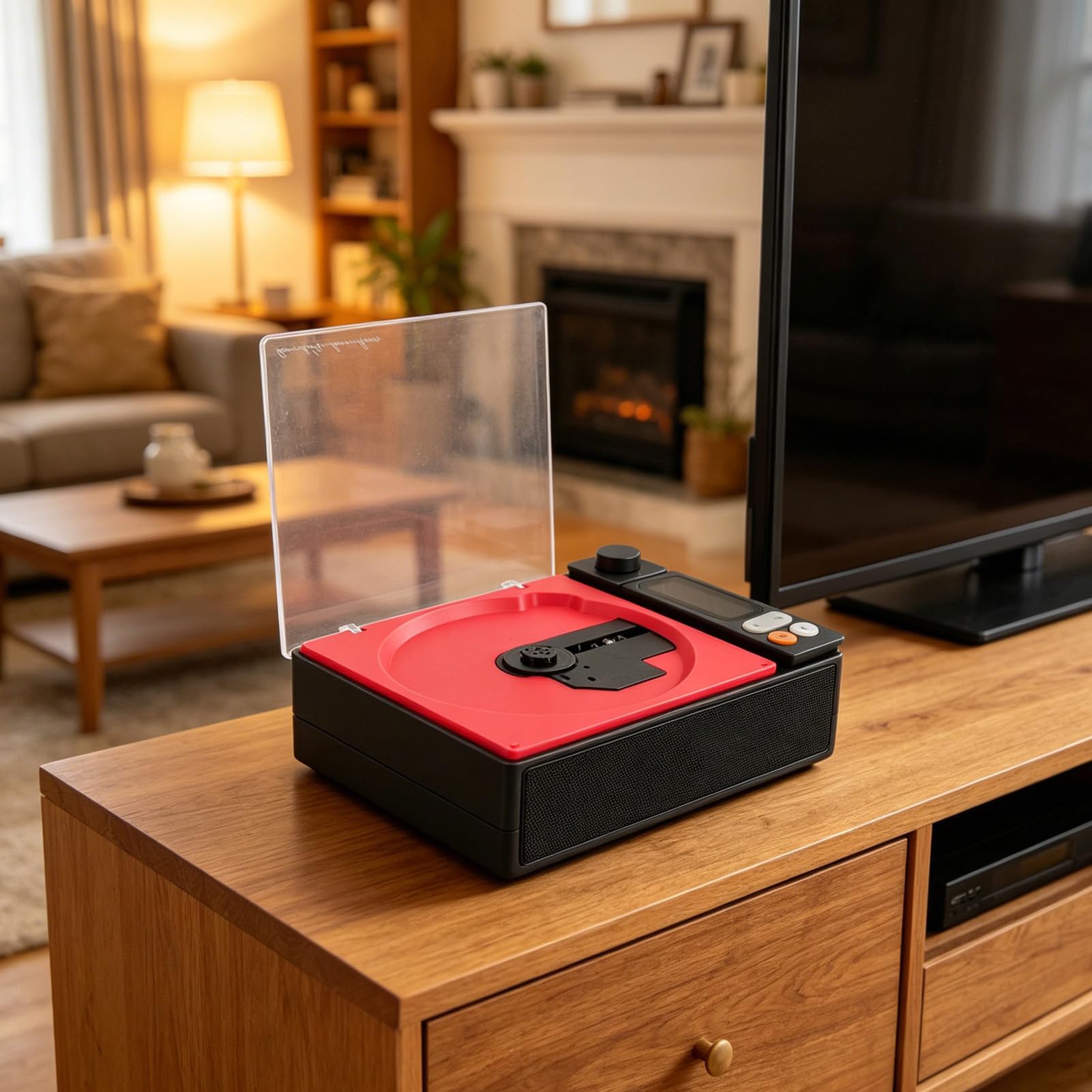 Tangxi Lettore Musicale CD Bluetooth, Lettore Audio HiFi Portatile con Display LCD e Telecomando Wireless, Dispositivo Audio Stereo con Radio FM Multifunzionale per il Tempo Liber (Nero e Rosa)