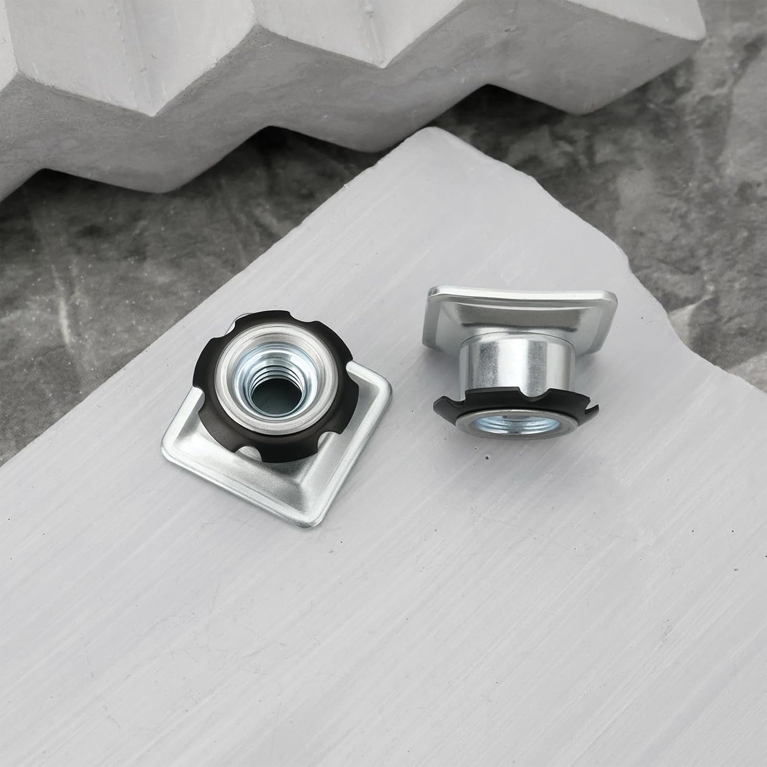 8Pcs Square Tubing Insert Metal Threaded Star Type Insert 1/4-20 Threads for Square Tube with Outer Diameter 19mm and Wall Thickness 1.5mm
