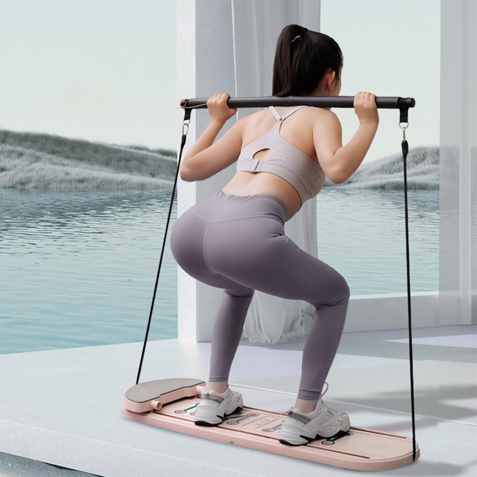Máquina De Pilates Reformar - Accesorios de Fitness y Ejercicio Plegables,Tabla De Pilates Para Entrenamiento De Abdominales Y Core,Para Oficina Entrenamiento Rehabilitación Empaquetado