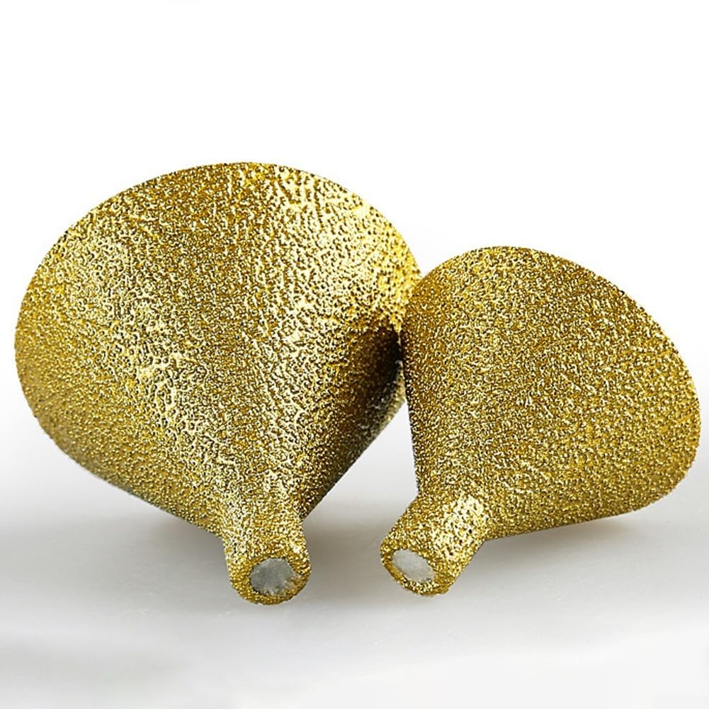 Muela de Pulido, Brocas de Avellanado de Chaflán de Diamante Muela Abrasiva Tallada en Cono 2 Piezas Rosca M10 Acabado de Alta Gama para Azulejos de Porcelana de Cerámica de Vidrio