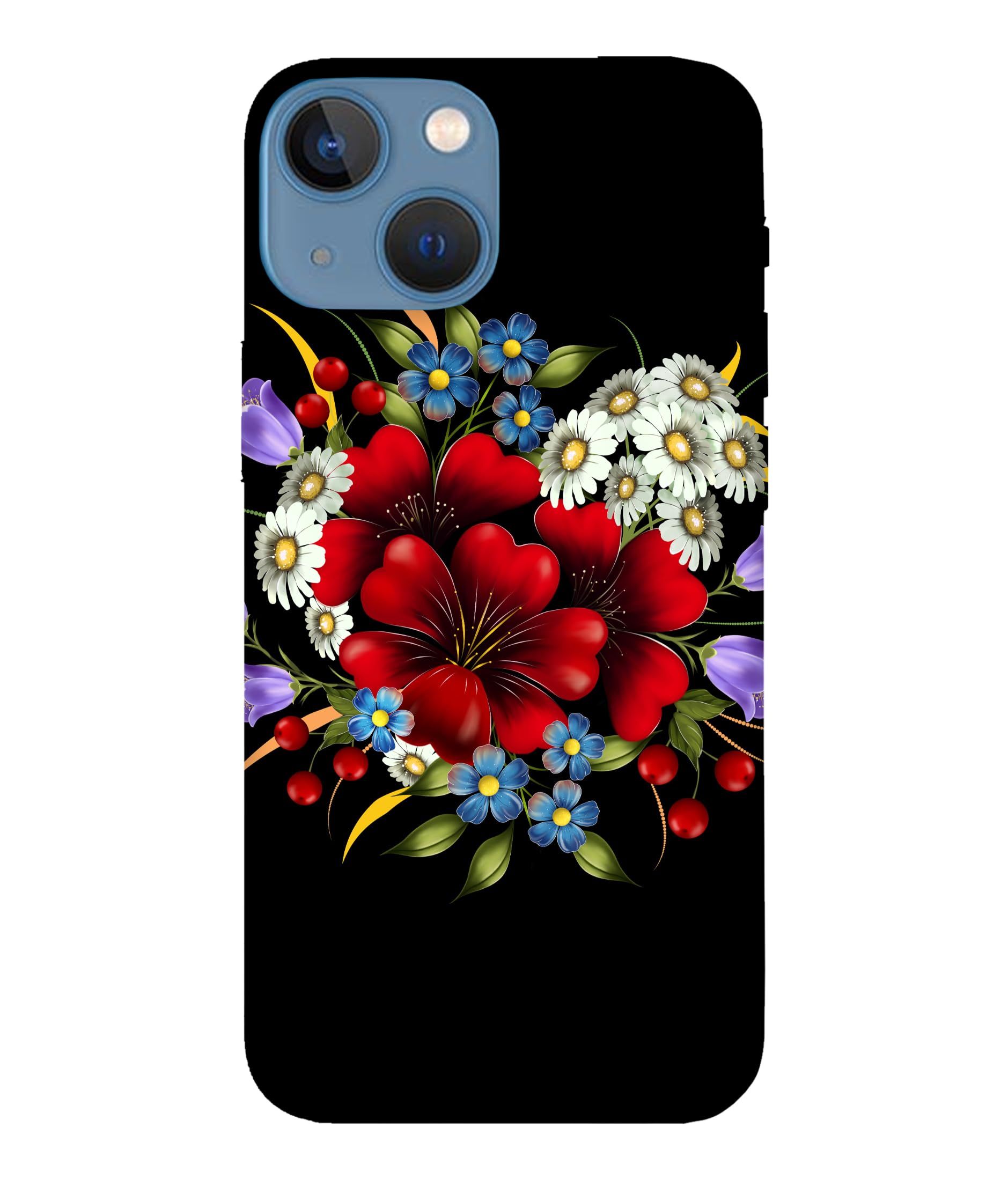 Premium ''Flowers Buke'' Printed Hard Mobile Back Cover & Case Compatible for iPhone 13 Mini (5.4 inches), Attractive & Designer Case for Your Smartphone