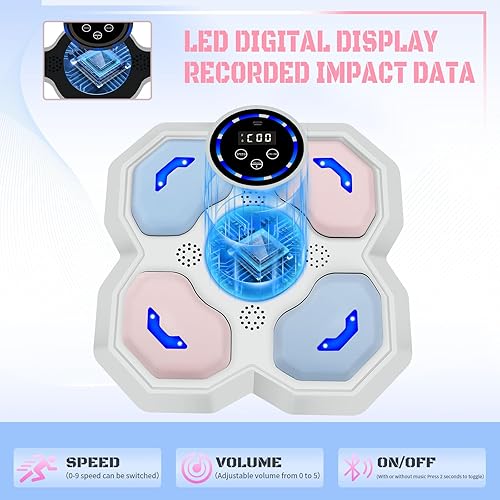 Miniatura 3 de Máquina de boxeo musical para niños y adolescentes adultos, equipo de entrenamiento con guantes, máquina de entrenamiento de música de boxeo montada