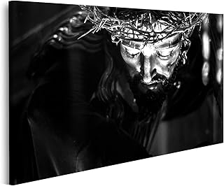 Quadro su Tela Gesù Cristo in Bianco e Nero Stampa Foto Quadri Moderni