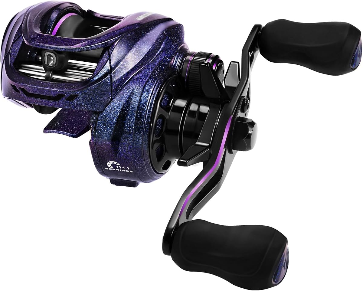 KastKing Royale Legend Pro Baitcasting Fishing Reels with 8.0:1 Gear Ratio | Max Drag: 16 lb, 11+1 BB, 5.5 oz, Carbon Fiber Frame, AutoMag Dual Braking System, Arch Resistance Control