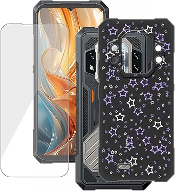 Black Soft TPU Bumper Phone Case for Cubot King Kong X Pro 6.72" with 1 X Tempered Glass Screen Protector, Slim Silicone Shockproof Cover for Cubot King Kong X Pro - Xinghai