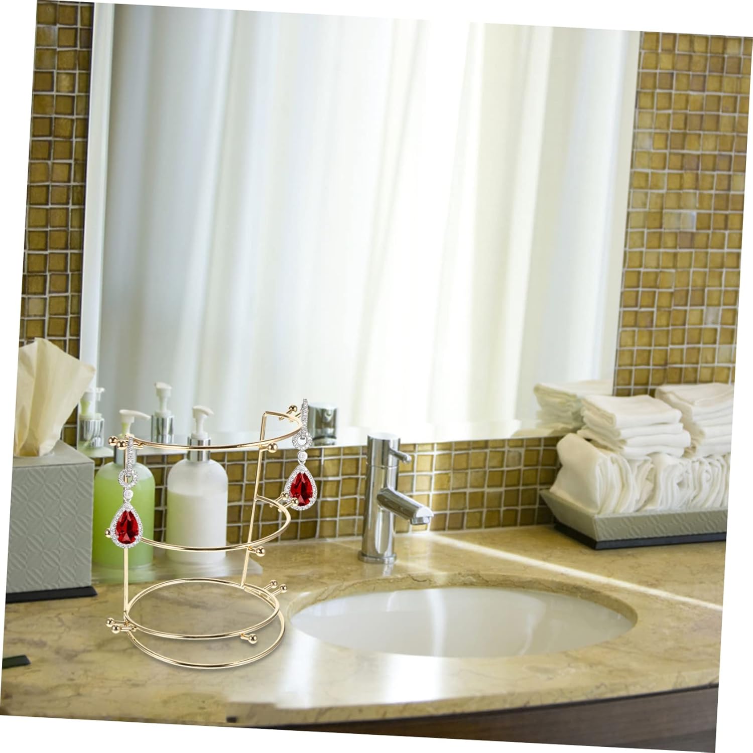 Cabilock Headband Storage 3pcs Crown Display Stand Acrylic Trays for Display Gold Headband Tiara for Girls Headband Bow Holder Headband Organizer Headwear Holder