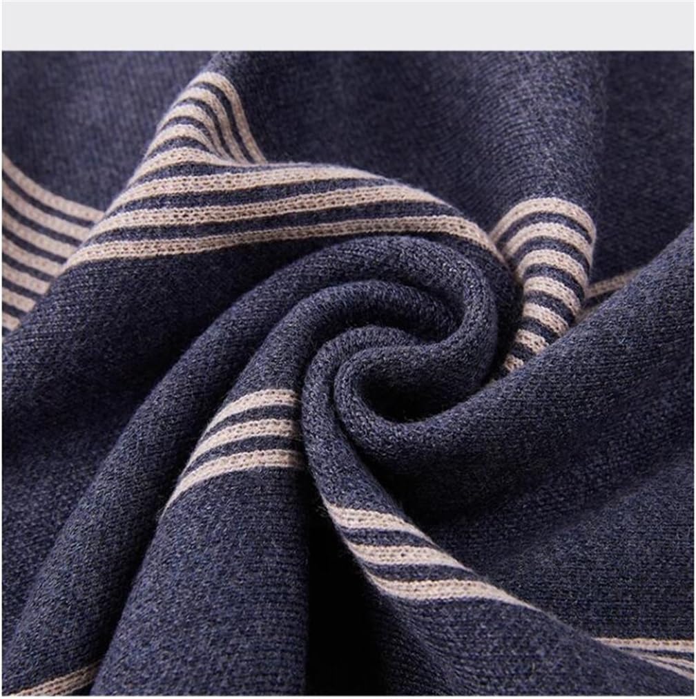Wool Scarf for Men's Winter Warmth, Versatile Knit Scarf for Men