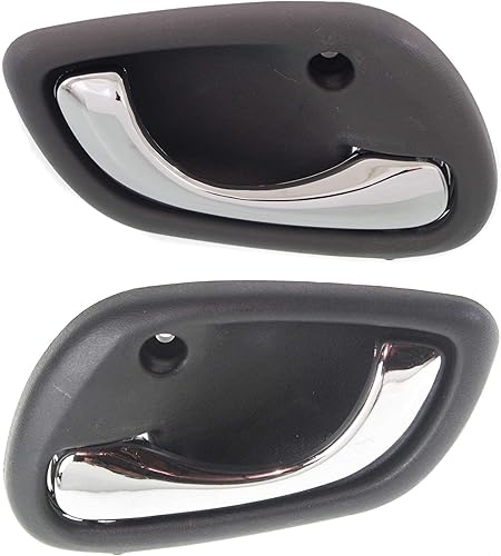 Evan Fischer Juego de manijas de puerta interior compatibles con Suzuki Esteem 1995-2002, se adapta a Suzuki Grand Vitara 1999-2005, bisel gris con