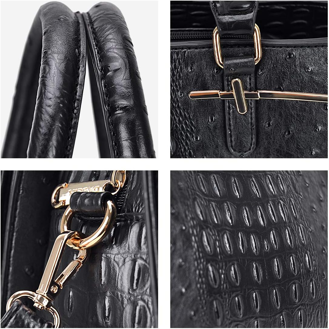 Women Handbag Wallet Tote Shoulder Hobo Bag Top Handle Satchel Purse Set 2pcs with 3 Compartments - Image 5