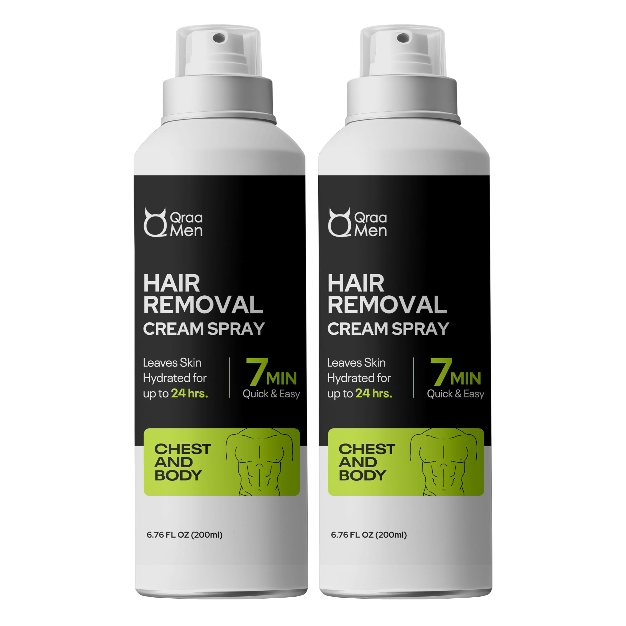Qraa Men Hair Removal Cream Spray |Painless Body Hair Removal Spray For Chest, Back, Legs & Under, Suitable For All Skin Types - 200ml | Pack Of (2)-image-33