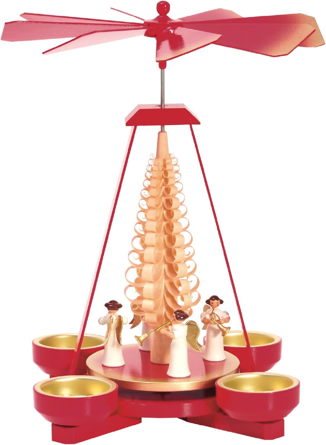 Pirámide tabla TOP con los ángeles de luz del té hecho a mano Seiffen