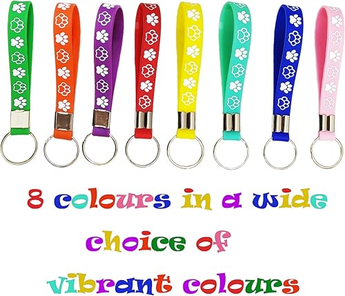Miniatura 2 de 24 llaveros de goma para fiestas temáticas de perro con estampado de patas, baby shower, cumpleaños, regalos de fiesta de cachorros, suministros de