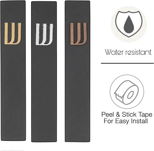 Miniatura 53 de A&S Mezuzot Moderna funda de mezuzá de hormigón con pergamino, fácil de despegar y pegar Mezuza (gris + espinilla grabada, 5 pulgadas)