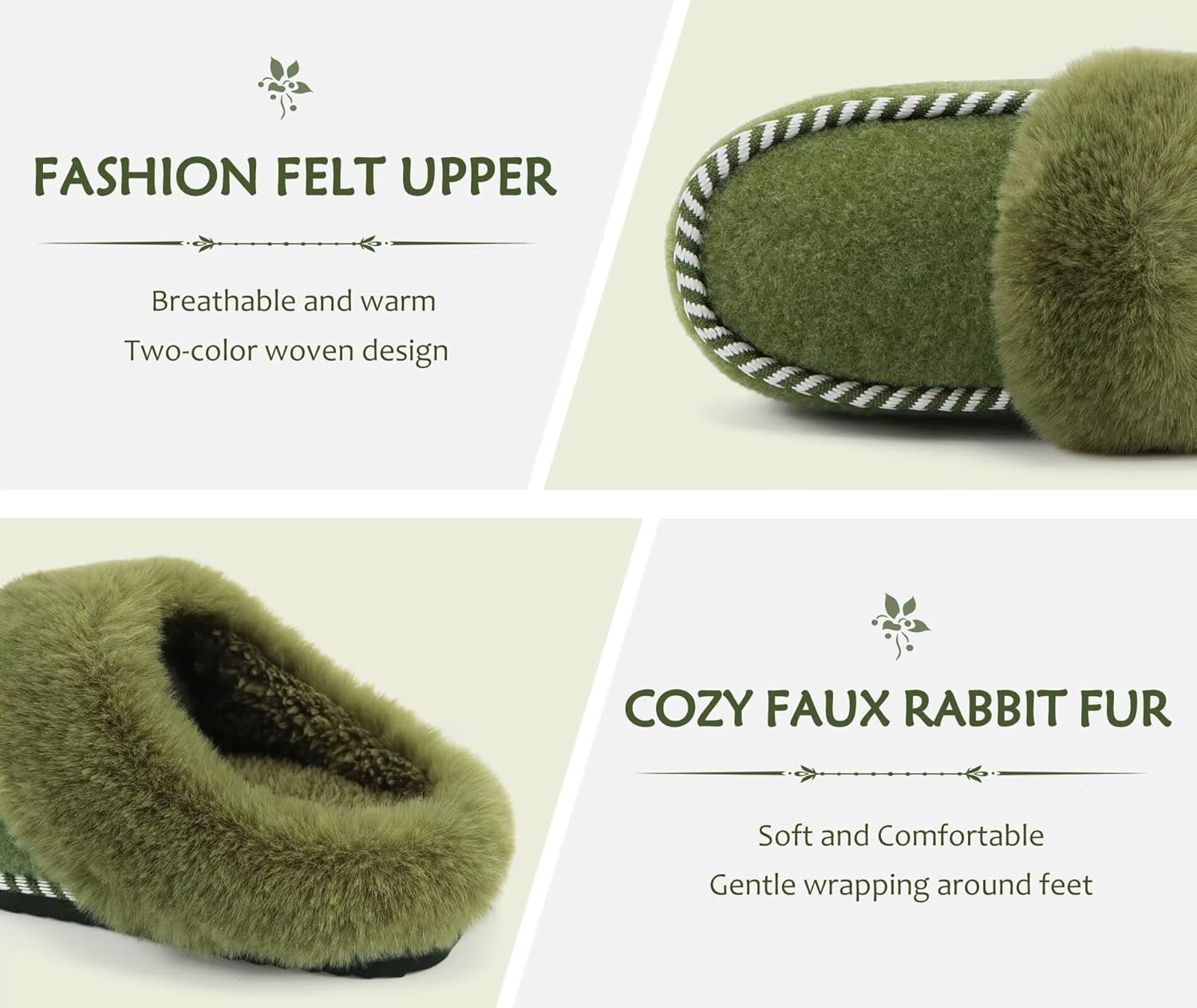 KuaiLu Womens Slippers with Cozy Fluff Plush Ladies Bedroom Pantuflas Comfy House Winter Slippers Comfortable Indoor Outdoor - Image 3