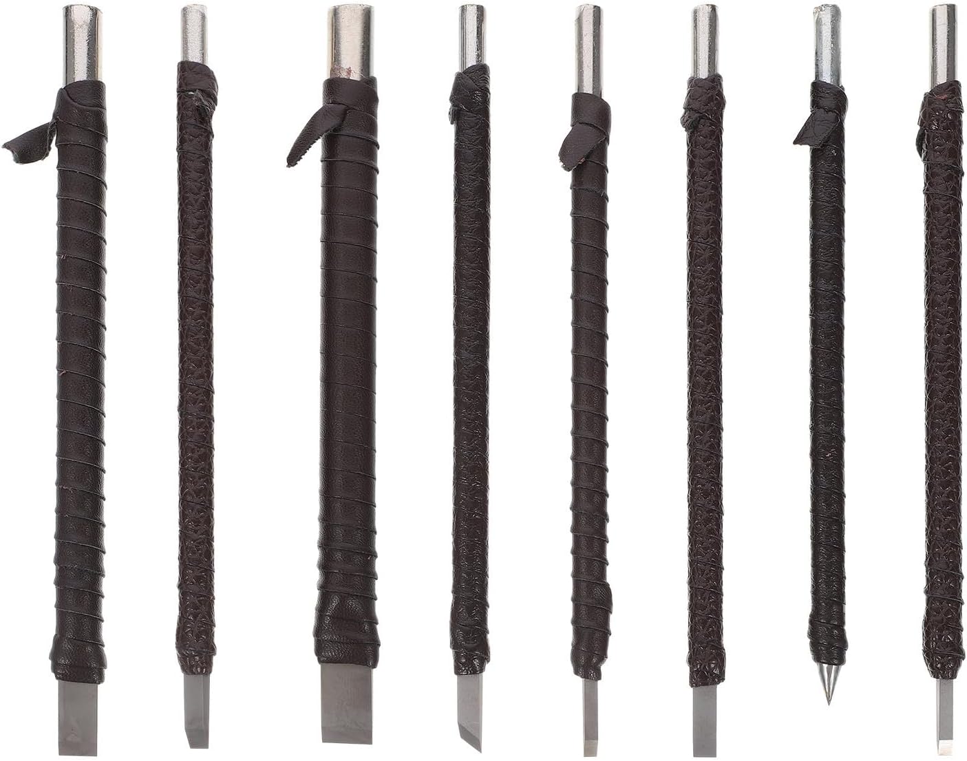 NUOBESTY 8pcs Wood Carving Tools with Portable Storage Bag Tungsten Steel Woodworking Chisels and Knives Sharp Engraving Kit for Carpenters Artists and DIY Wood Sculpting