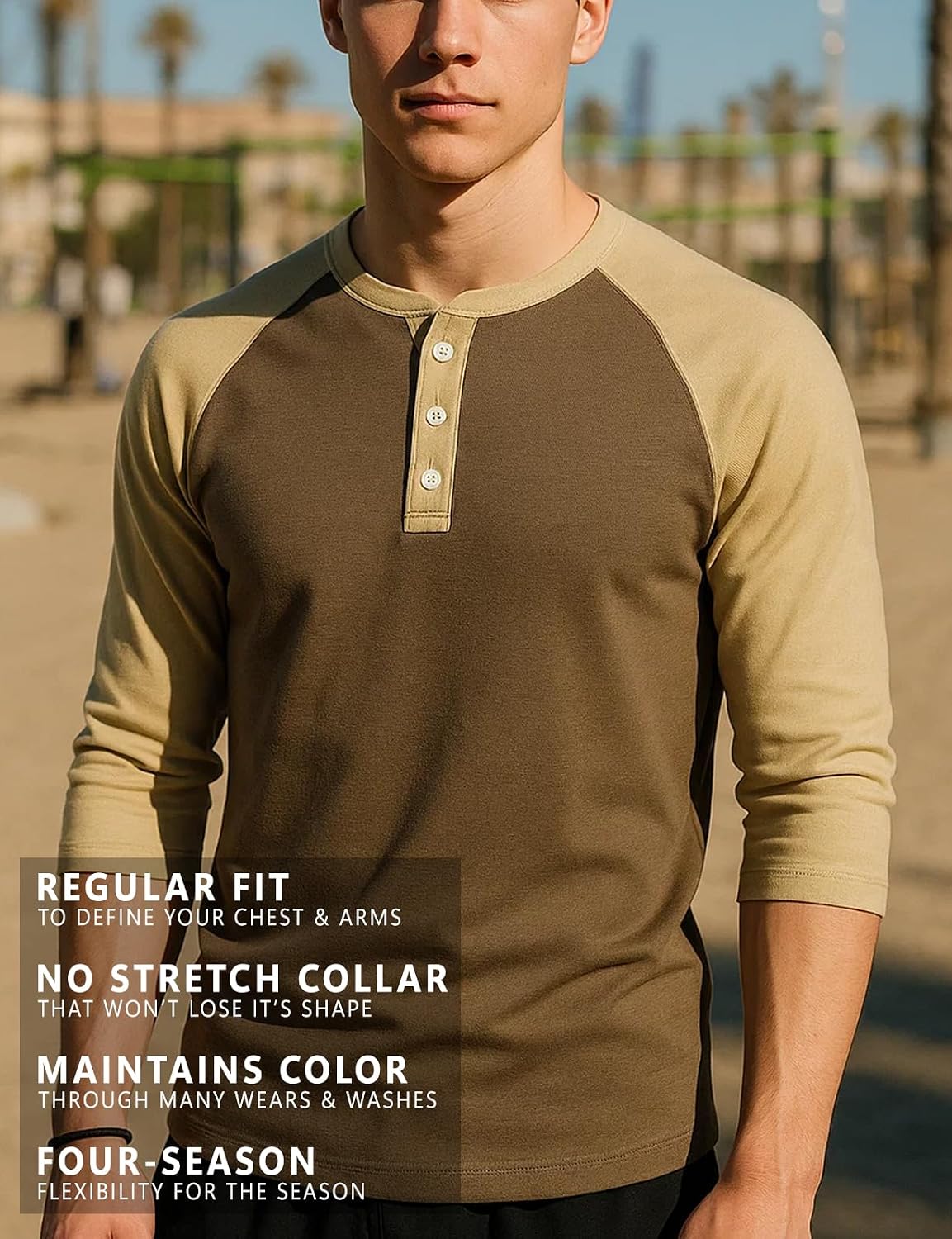 H2H Mens Casual Slim Fit T-Shirts Henley Shirts Raglan Long & 3/4 Sleeve Jersey Baseball T Shirts