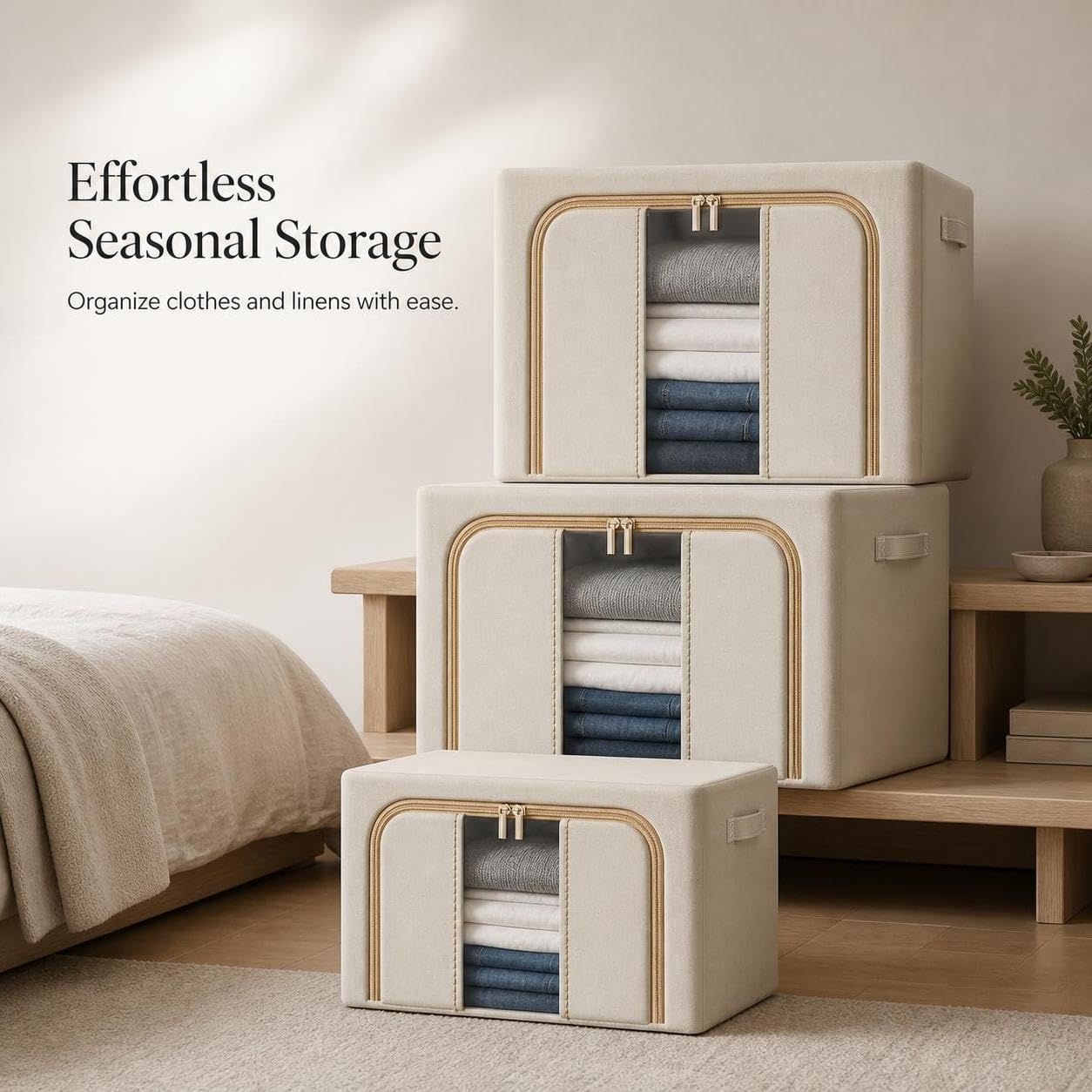 Scatola Porta Abiti Pieghevole Tessuto, 100L (60 * 42 * 40