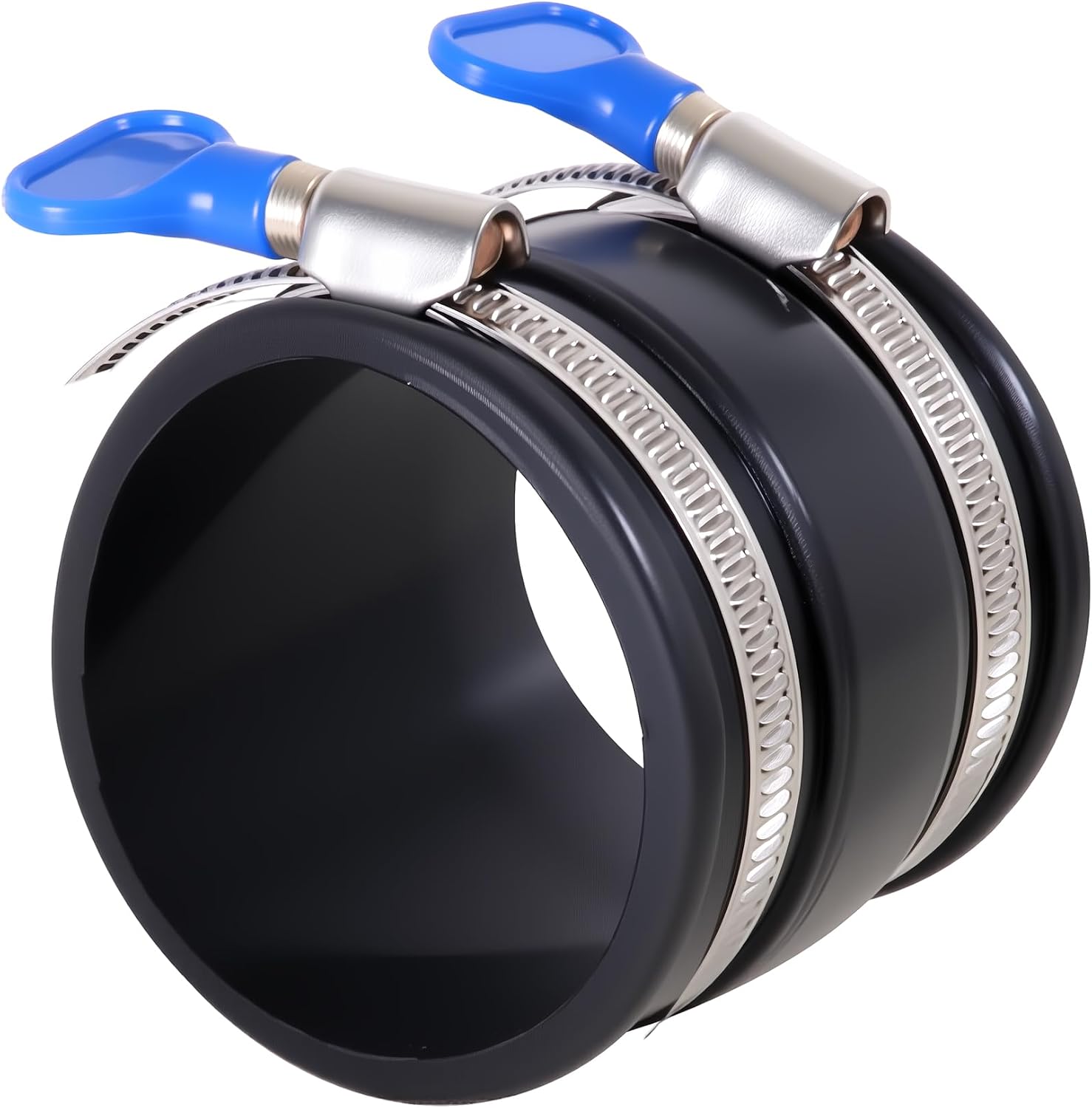 Condition photo showing As Is for dust control flex cuff with adjustable hose clamps, rubber connector rubber cuff coupler for woodworking dust collection fittings (4, 2-1/2 inch) 2-1/2 inch 4