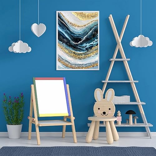 Miniatura 3 de JATOK Kits de pintura abstracta de diamantes 5D para adultos, pintura ondulada de paisaje con diamantes, kit de arte de diamantes para decoración de