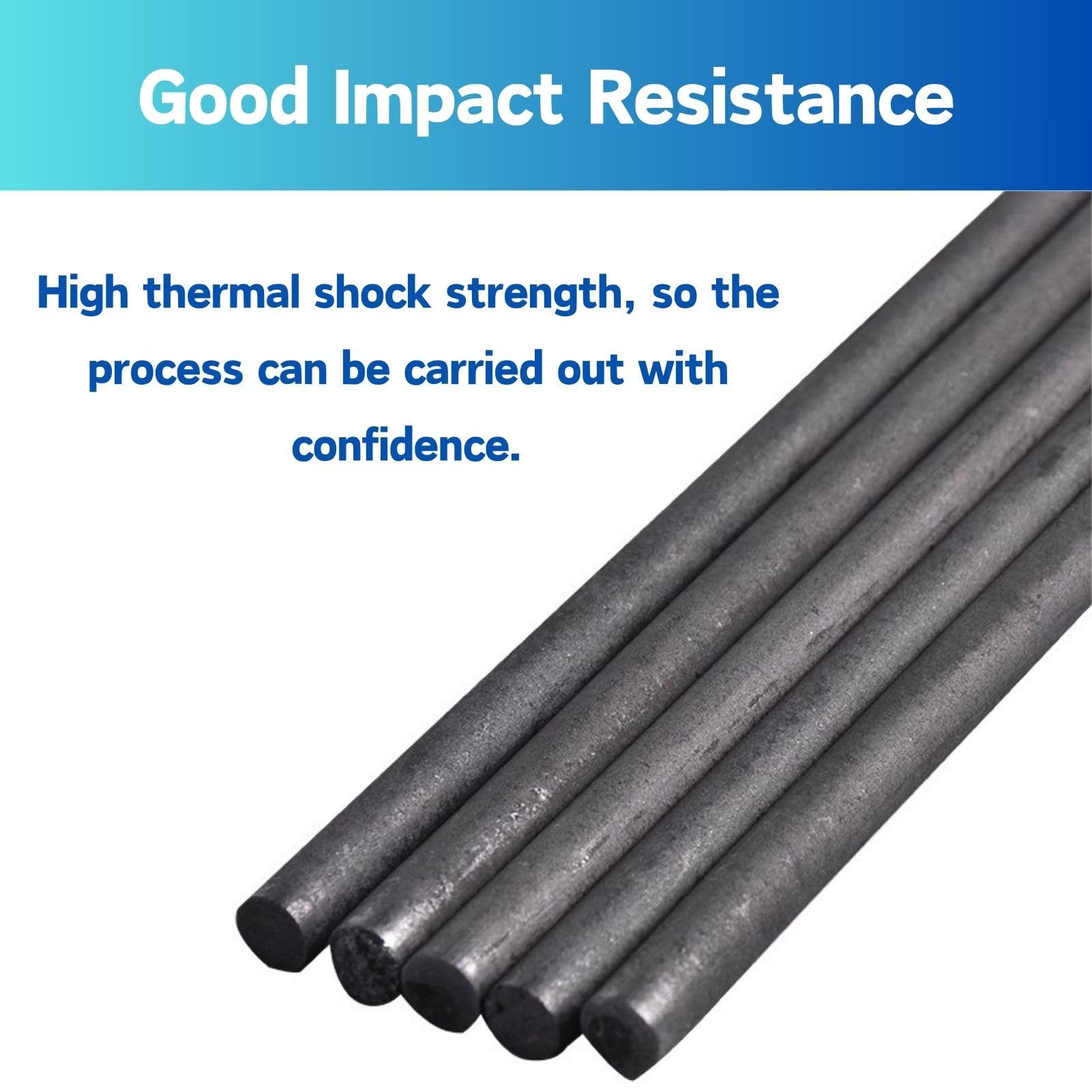 Jadeshay Graphit Elektroden, 5PCS Graphitstange Stangenlänge 100mm Durchmesser 10mm Schwarz Farbe 99.9% Elektrode Zylindrischer Stab für Metallurgie, Maschinenbau