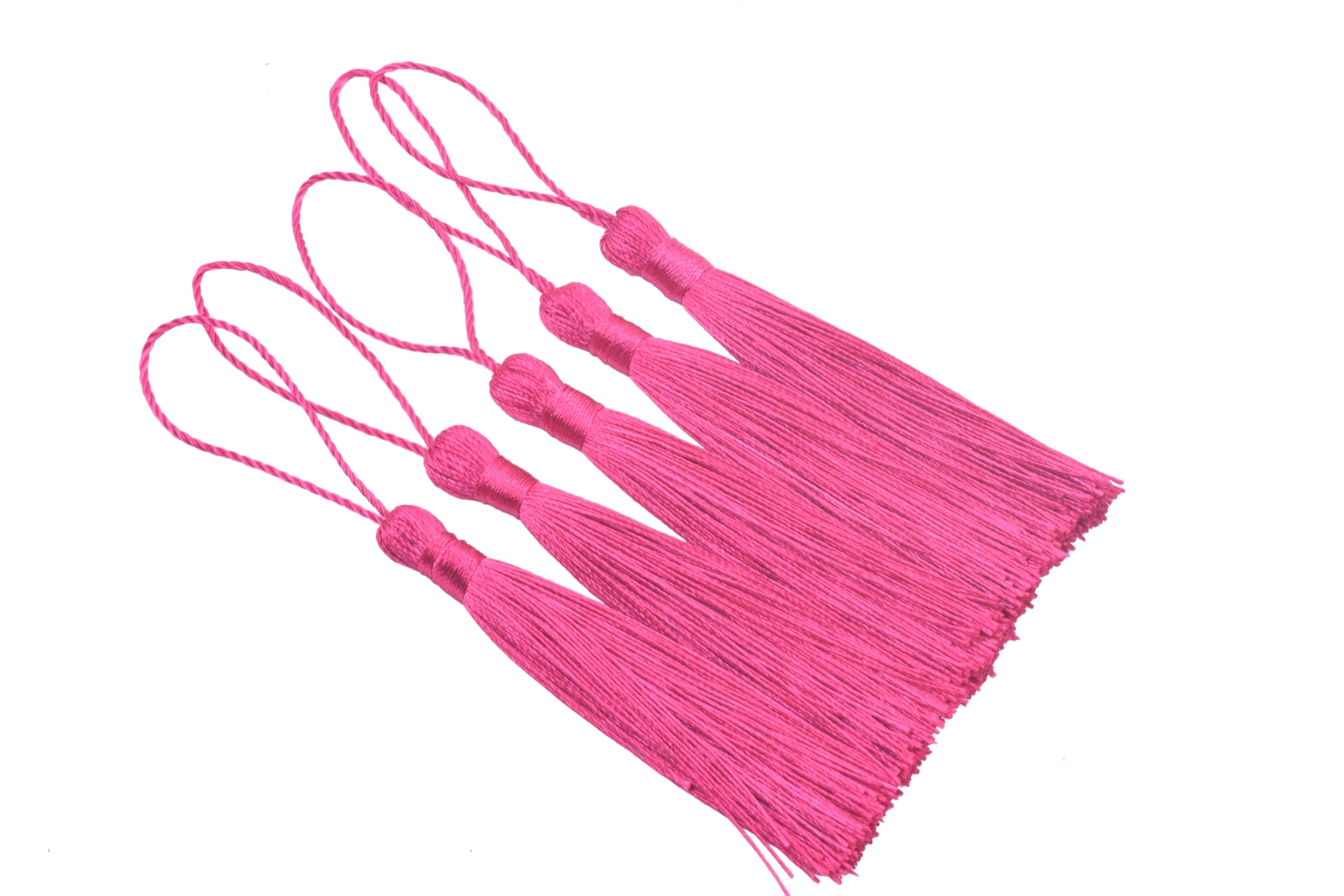 KONMAY 20pcs Silky Handmade Tiny(3.5') Soft Craft Mini Tassels with Loops for Bookmarks Jewelry Making, Decoration DIY Projects (Mixed(20 colors randomly, one of each)) 2
