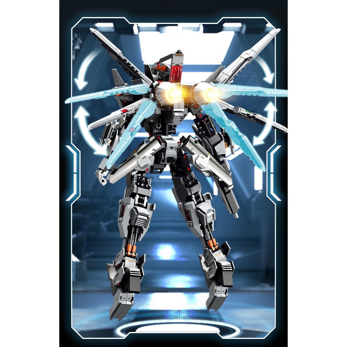 Technik Mecha Klemmbausteine Set, Actionfigur Mecha-Roboterspielzeug, 1281 Teile Mecha Bausteine MOC Konstruktionsspielzeug, Mech Bausatz Kompatible mit großen Marken