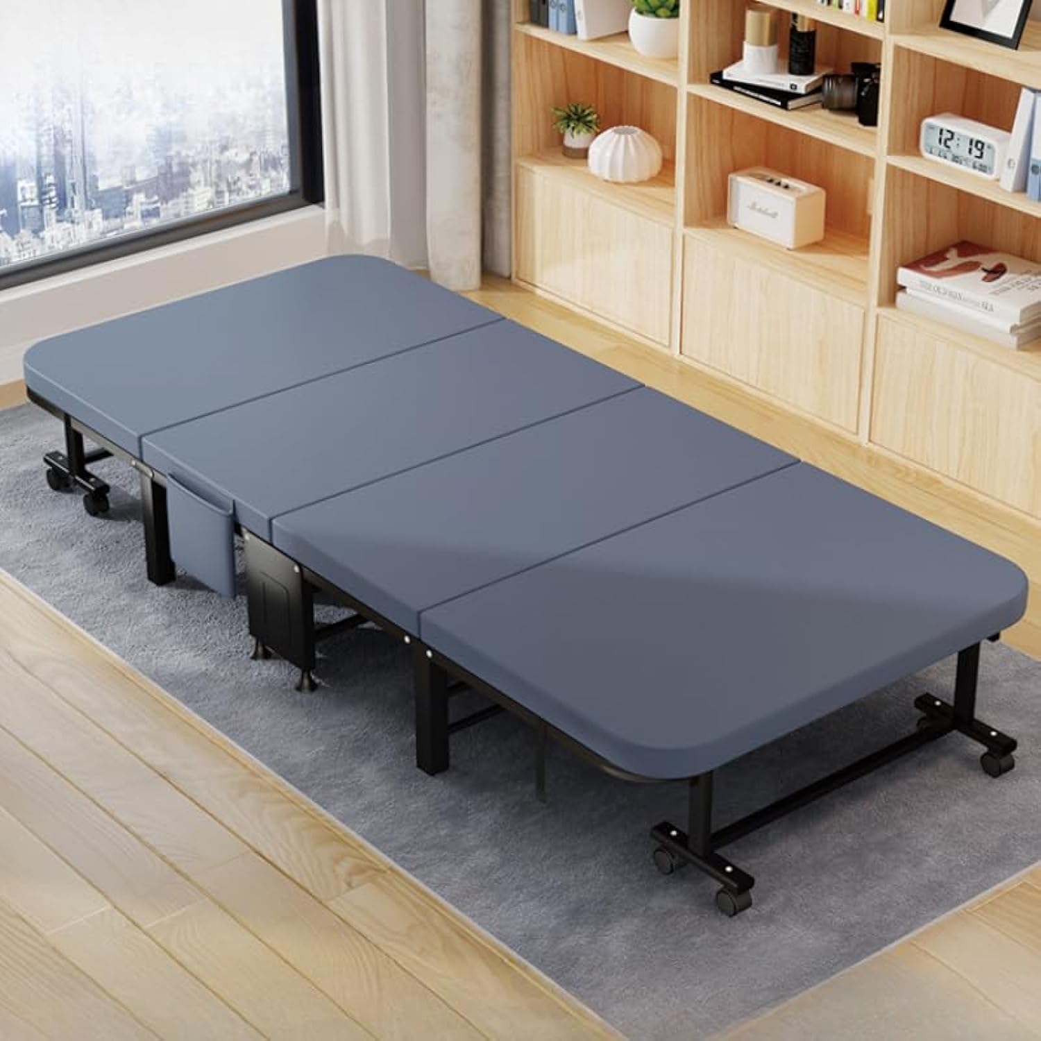 HAOWINS-PAN Four-fold Folding Bed Chair Sofa With Sheets - Office Camp Single Bed