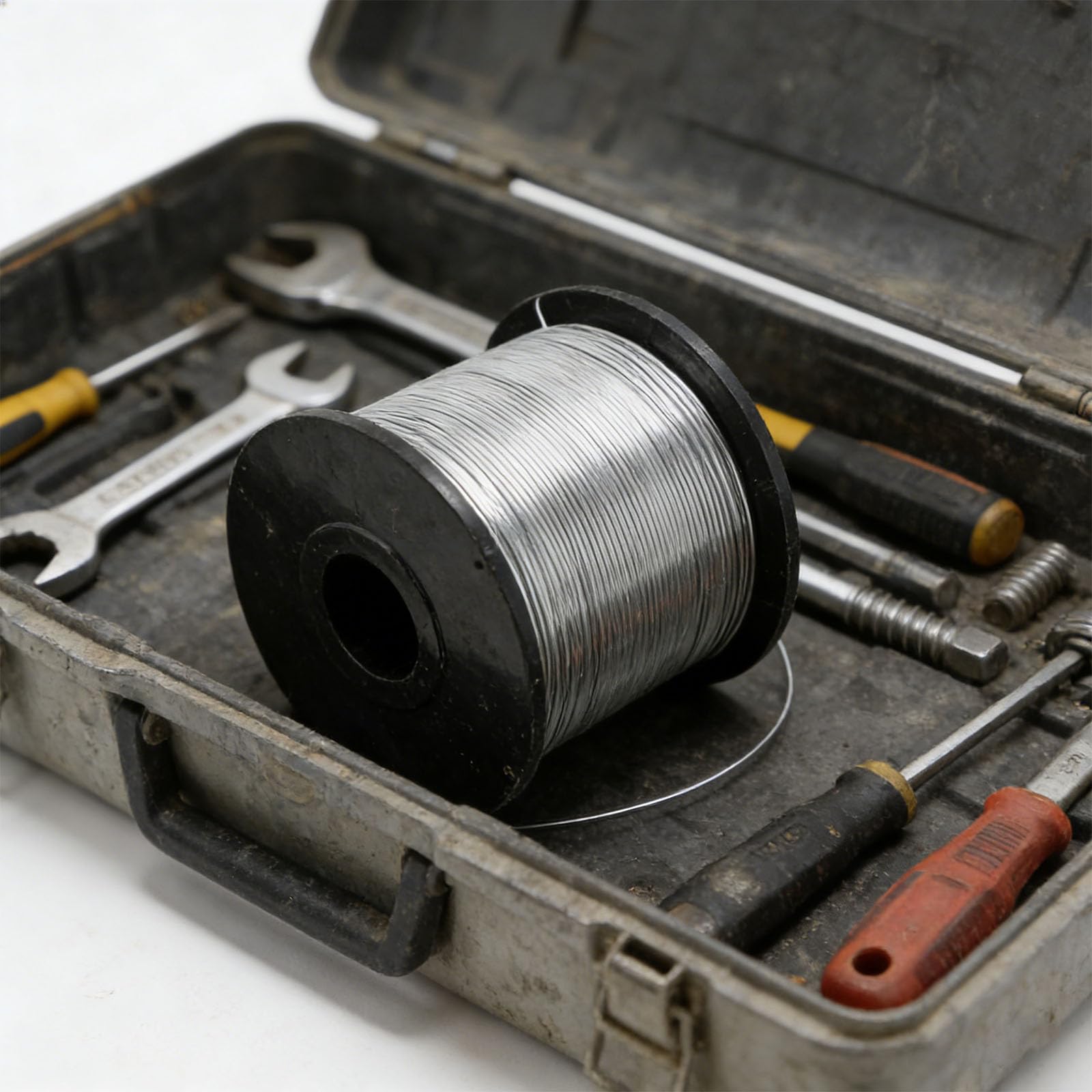 Liens d'armature en acier, idéal pour sécuriser les câbles et les travaux en béton 0, 8 mm de diamètre, bobine de 110 m, fil d'armature