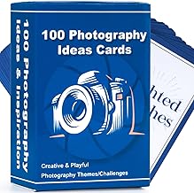 100 Photography Idea Cards - Photography Props for Photoshoot Camera Accessories, Photographer Gifts for Men Women Unique for Camera Lovers, 100 Inspiring Themes & Challenges