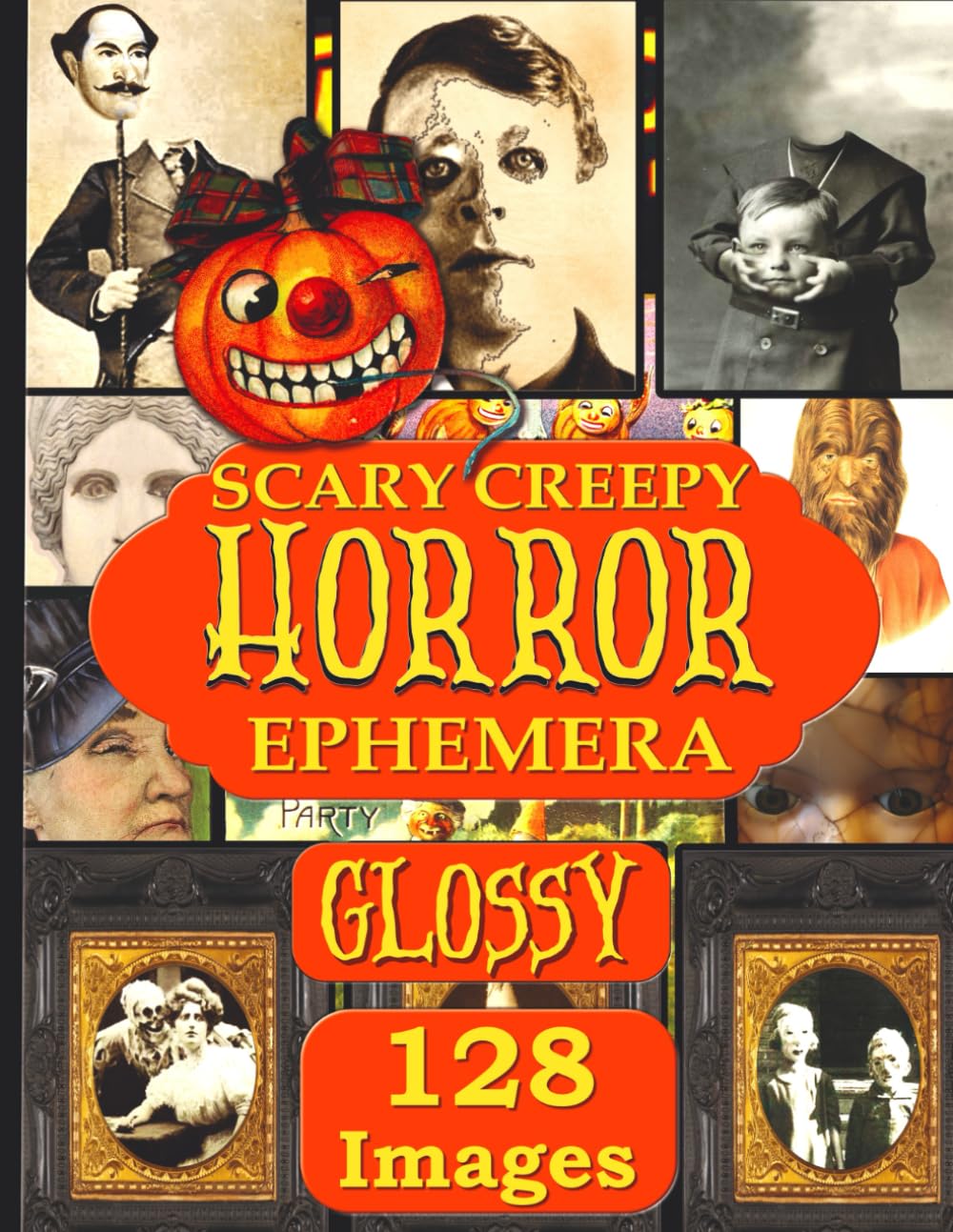 Scary Creepy Horror Ephemera: 128 Images Murder Newspaper, Macabre Photos, 20 Papers For Junk Journal Collage and Scrapbooking
