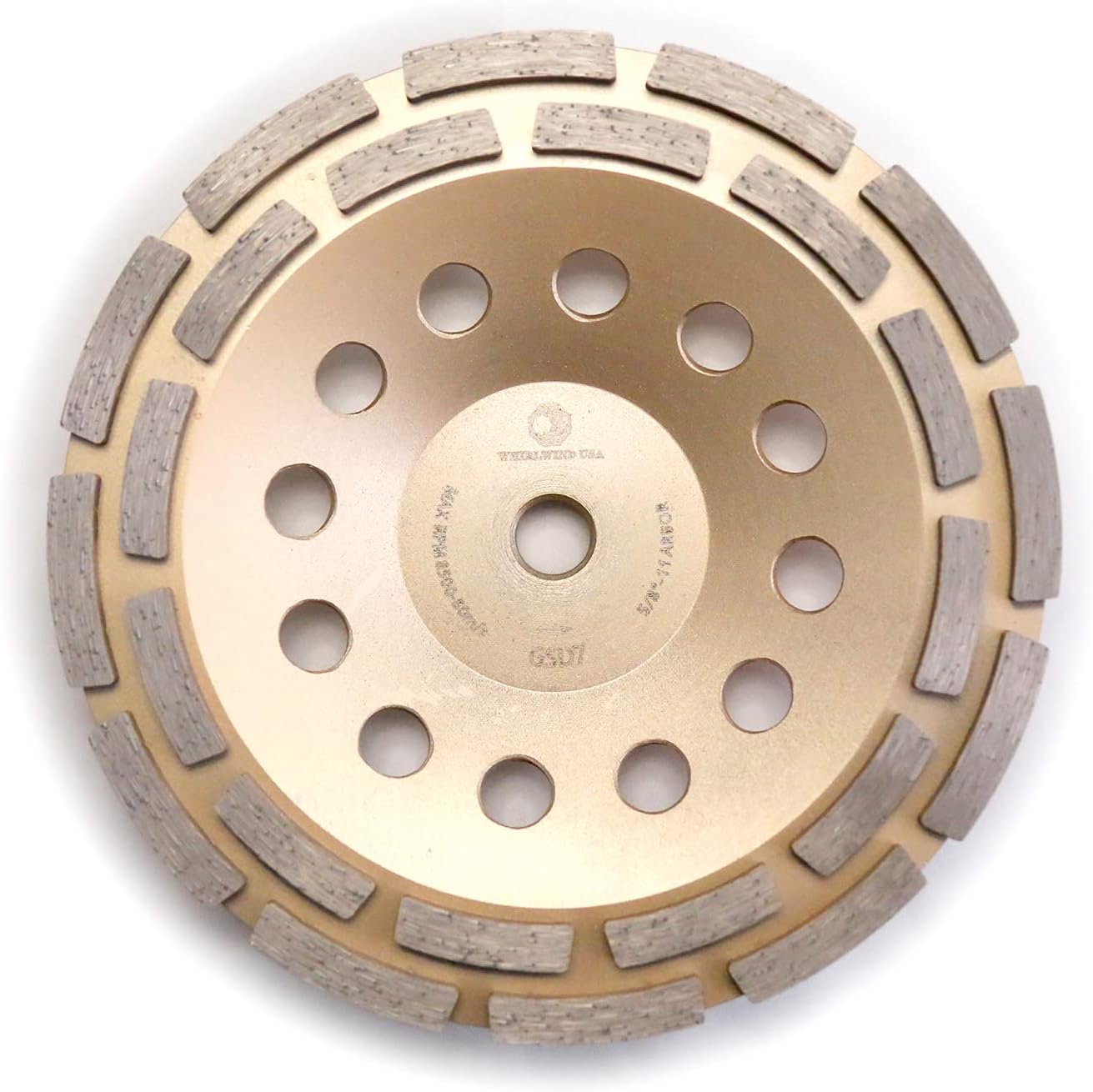 GSD 7 in. Diamond Grinding Cup Wheel Double Row Standard Higher Diamond Concentration with 5/8-Inch 11mm Thread (7")