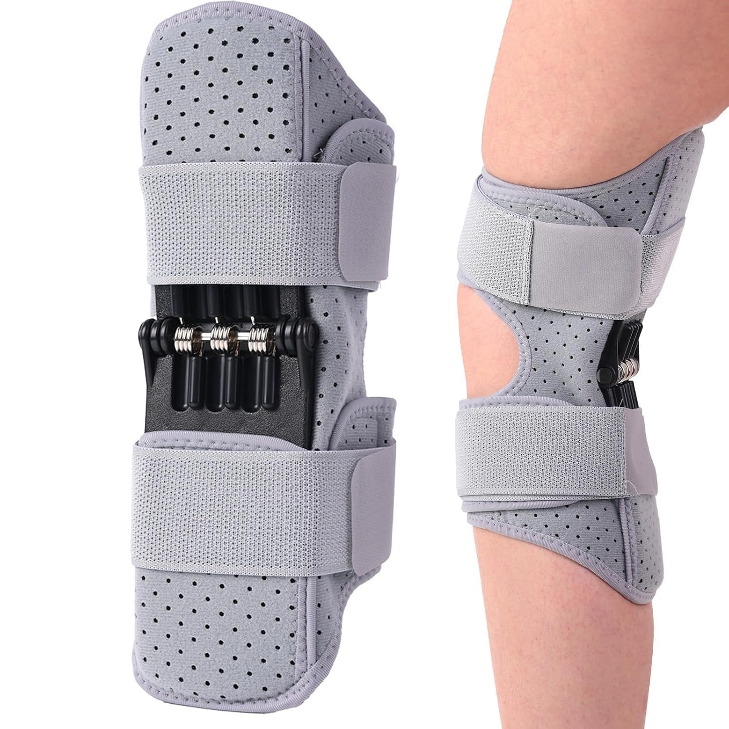 Adjustable Hinged Knee Brace with Side Stabilizers & Spring Support | Compression Knee Support for Men & Women | Patella Stabilizer for Walking, Running, Sports & Daily Knee Protection-image-35