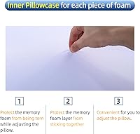 Vista 7 de SUQ I OME Slim Sleeper-Gel - Almohada delgada de espuma viscoelástica para dormir, contorno delgado y de bajo perfil cervical, para dolor de cuello